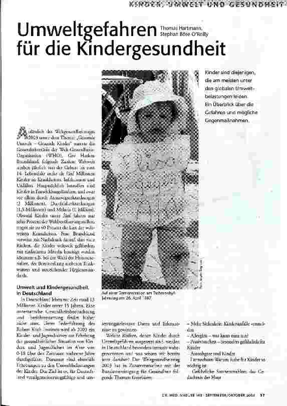Umweltgefahren für die Kindergesundheit