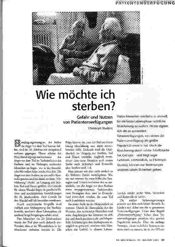 Wie möchte ich sterben?