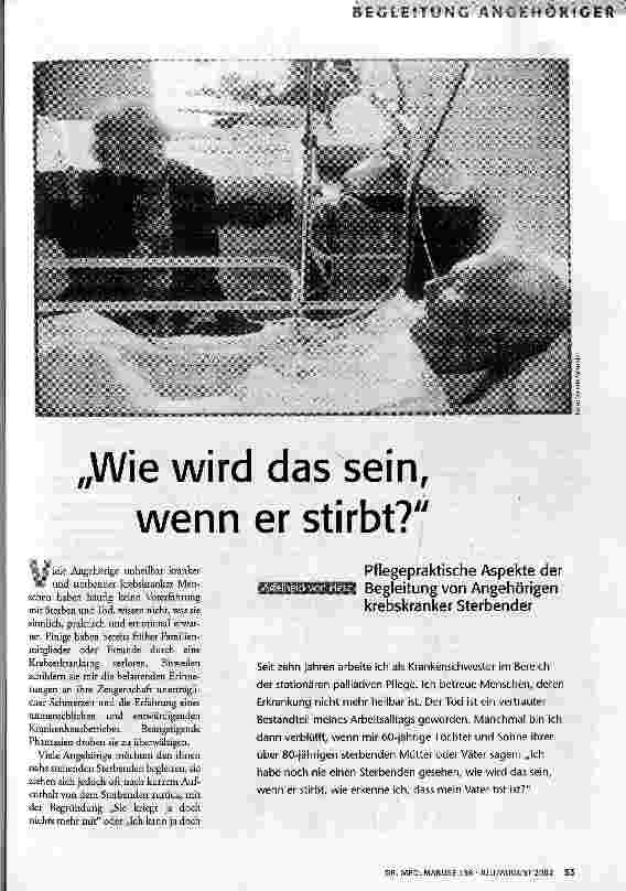 Wie wird das sein, wenn er stirbt?