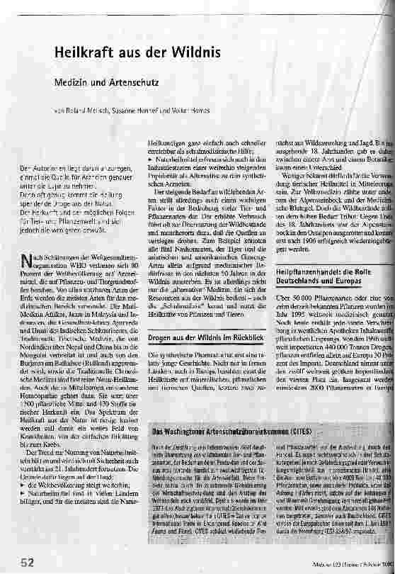 Heilkraft aus der Wildnis Medizin und Artenschutz