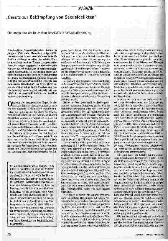 Gesetz zur Bekämpfung von Sexualdelikten