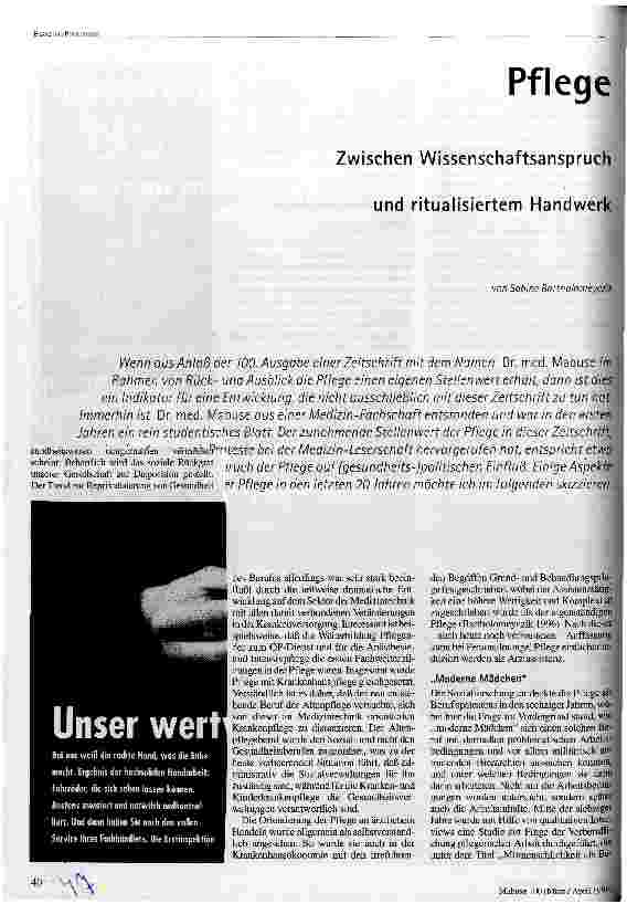 Zwischen Wissenschaftsanspruch und ritualisiertem Handwerk