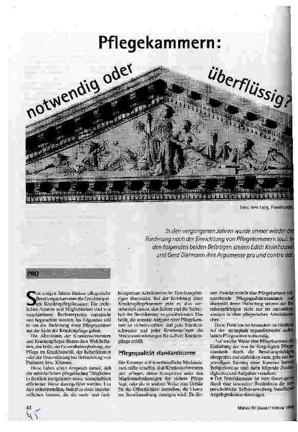 Pflegekammern: notwendig oder überflüssig?