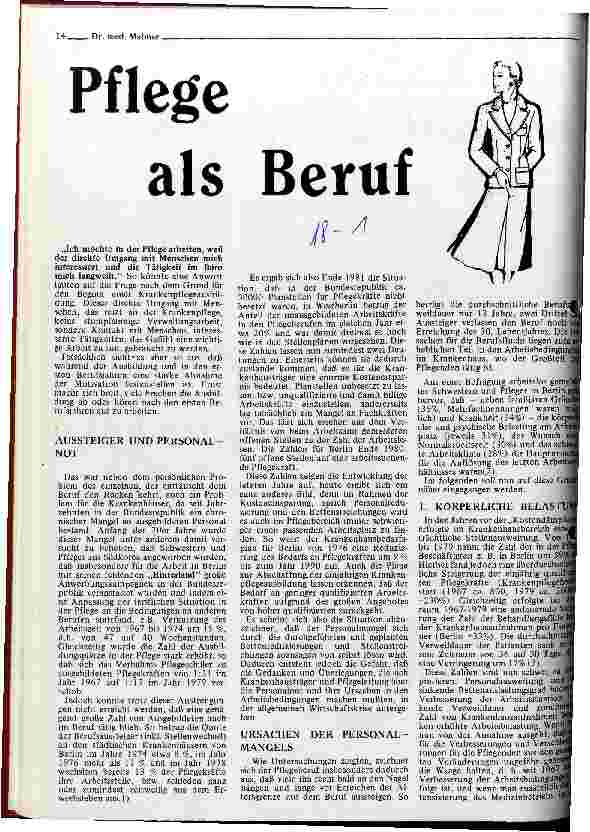 Pflege als Beruf