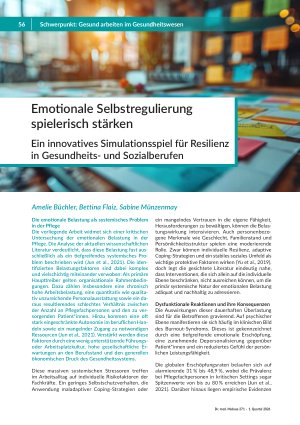 Emotionale Selbstregulierung spielerisch stärken Ein innovatives Simulationsspiel für Resilienz in Gesundheitsund Sozialberufen