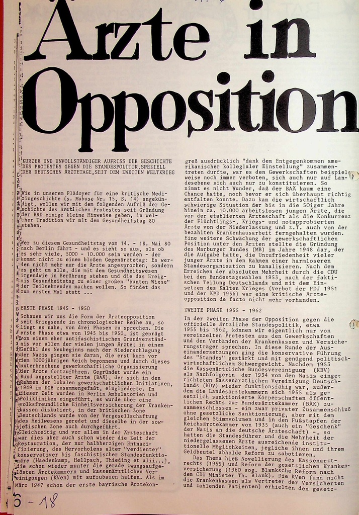 [doc_775383] Ärzte in Opposition – Zeitschrift für alle Gesundheitsberufe